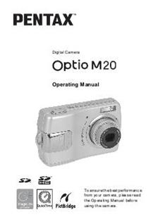 Pentax Optio M20 manual. Camera Instructions.